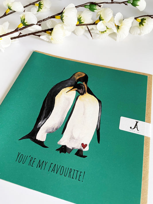 Penguin love card